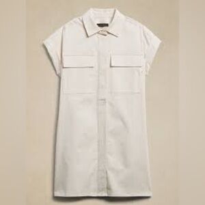 Banana Republic Utility Shirt Dress Transition Cream Size XL